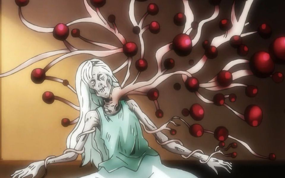 【扁豆】日本恐怖动画《伊藤润二惊选集》：脖子流血后，长出一棵血葡萄树！