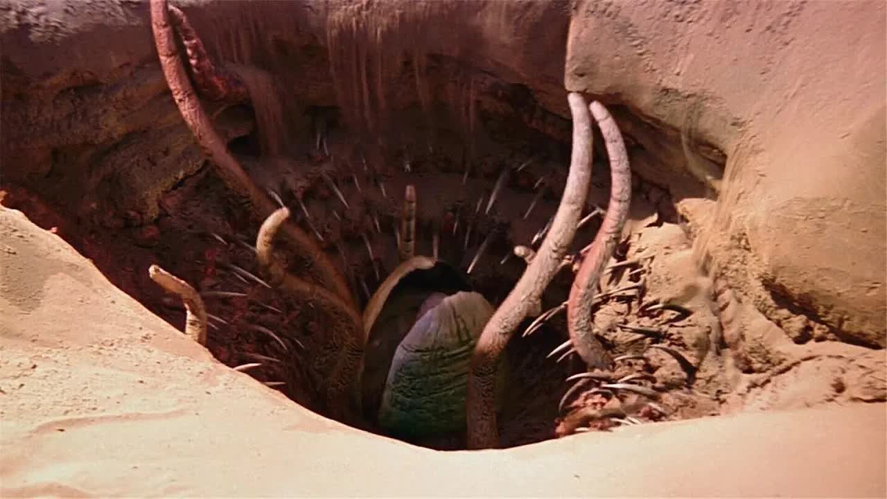 巨型虫子藏于沙洞之中，被吃的人将受尽折磨，1000后才会完全消化